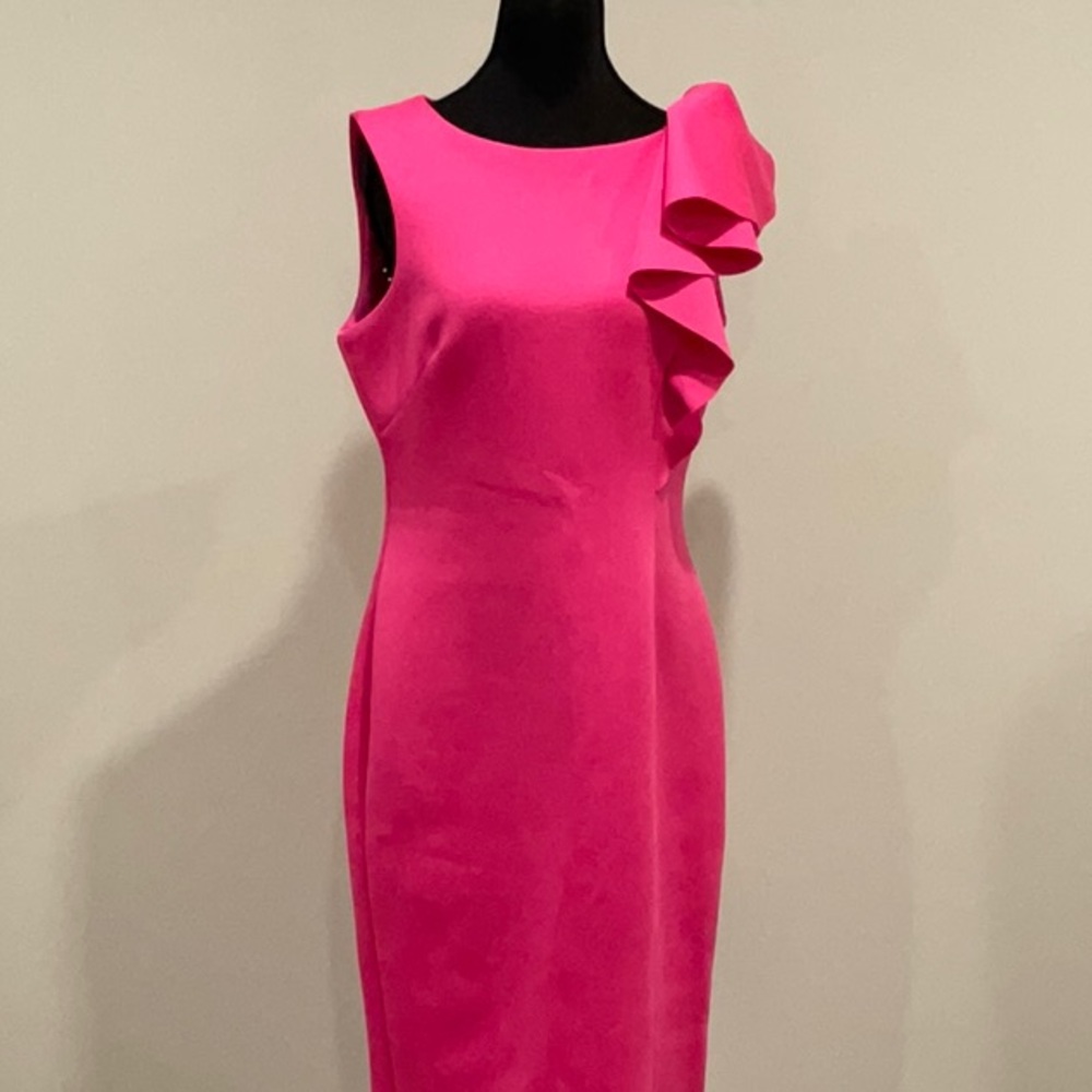 Eliza J Pink Asymmetrical One Shoulder Cocktail Dress